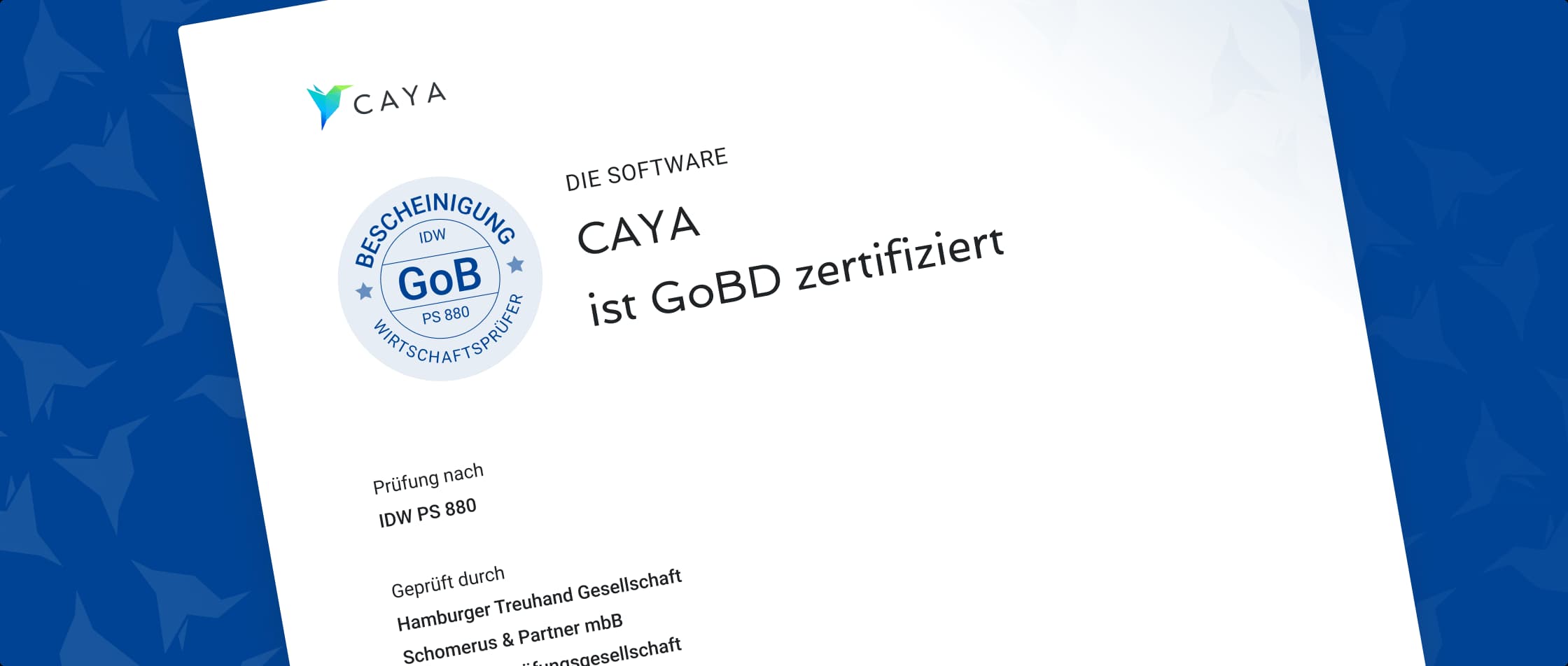 Was bedeutet die Verwaltungsanweisung GoBD? Wie Sie in der CAYA Document Cloud Rechnungen & Belege GoBD-konform ablegen.