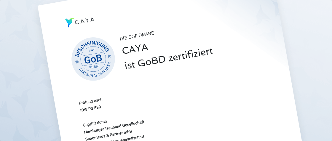 Rechnungen & Belege GoBD-konform in der CAYA Cloud ablegen - So geht's
